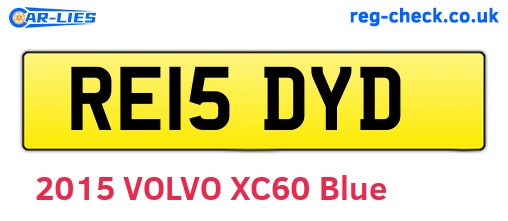 RE15DYD are the vehicle registration plates.