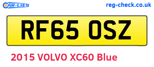 RF65OSZ are the vehicle registration plates.