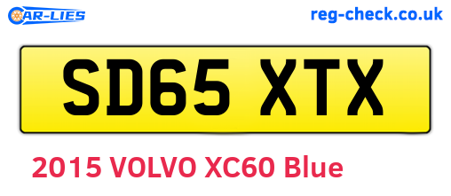 SD65XTX are the vehicle registration plates.