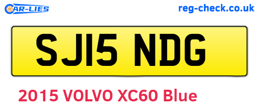 SJ15NDG are the vehicle registration plates.