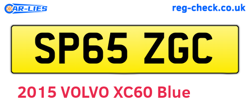 SP65ZGC are the vehicle registration plates.