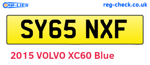 SY65NXF are the vehicle registration plates.