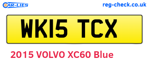 WK15TCX are the vehicle registration plates.