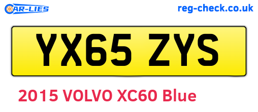 YX65ZYS are the vehicle registration plates.