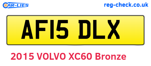 AF15DLX are the vehicle registration plates.