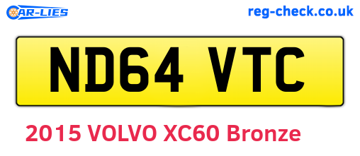 ND64VTC are the vehicle registration plates.