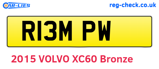 R13MPW are the vehicle registration plates.