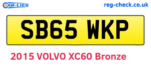 SB65WKP are the vehicle registration plates.