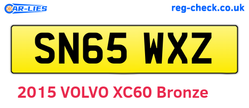 SN65WXZ are the vehicle registration plates.