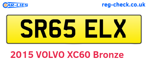 SR65ELX are the vehicle registration plates.