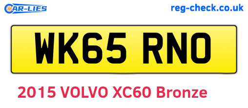 WK65RNO are the vehicle registration plates.