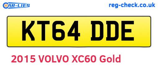 KT64DDE are the vehicle registration plates.