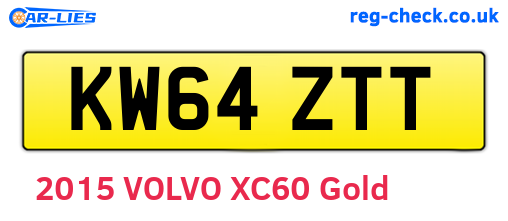 KW64ZTT are the vehicle registration plates.