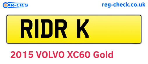 R1DRK are the vehicle registration plates.