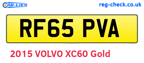 RF65PVA are the vehicle registration plates.