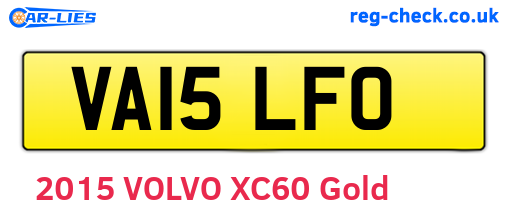 VA15LFO are the vehicle registration plates.