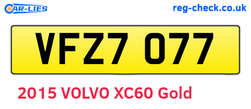VFZ7077 are the vehicle registration plates.