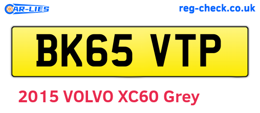 BK65VTP are the vehicle registration plates.