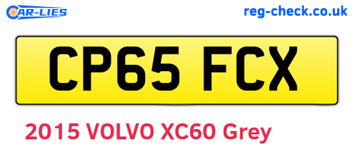 CP65FCX are the vehicle registration plates.
