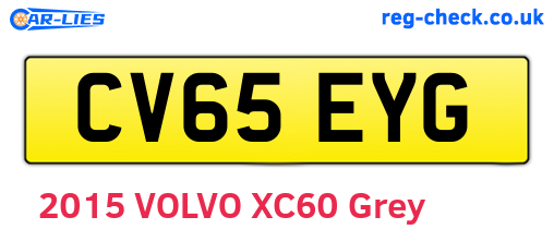 CV65EYG are the vehicle registration plates.