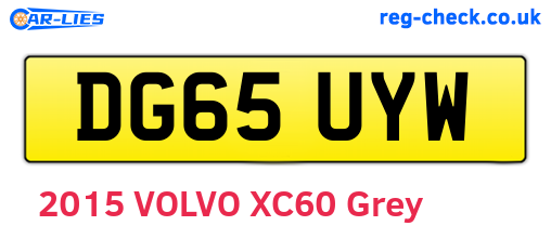 DG65UYW are the vehicle registration plates.