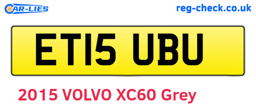 ET15UBU are the vehicle registration plates.