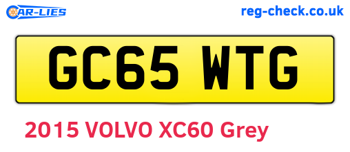 GC65WTG are the vehicle registration plates.