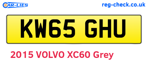 KW65GHU are the vehicle registration plates.