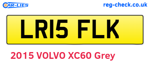 LR15FLK are the vehicle registration plates.