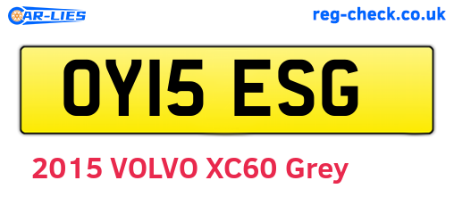 OY15ESG are the vehicle registration plates.