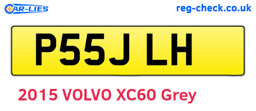 P55JLH are the vehicle registration plates.