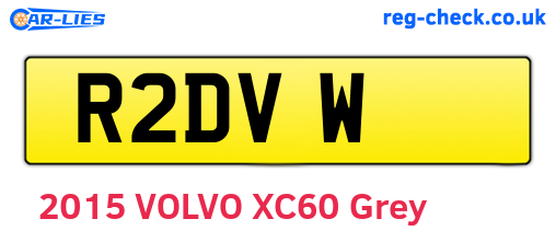 R2DVW are the vehicle registration plates.