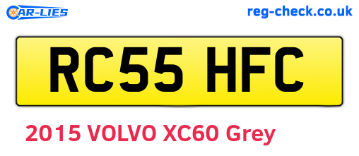 RC55HFC are the vehicle registration plates.
