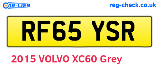 RF65YSR are the vehicle registration plates.