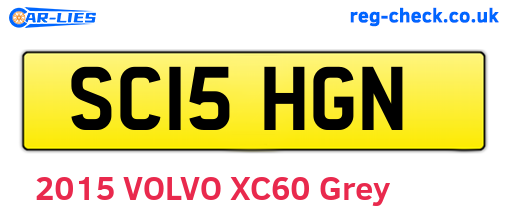 SC15HGN are the vehicle registration plates.