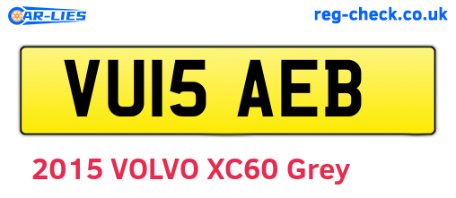 VU15AEB are the vehicle registration plates.