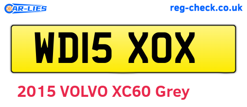 WD15XOX are the vehicle registration plates.