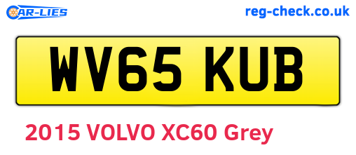 WV65KUB are the vehicle registration plates.