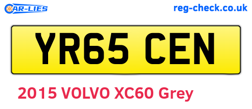 YR65CEN are the vehicle registration plates.