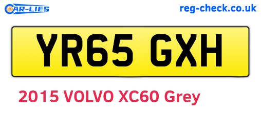 YR65GXH are the vehicle registration plates.