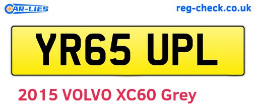 YR65UPL are the vehicle registration plates.