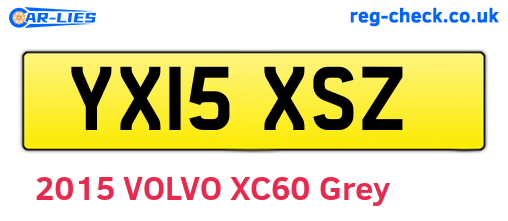 YX15XSZ are the vehicle registration plates.