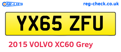 YX65ZFU are the vehicle registration plates.
