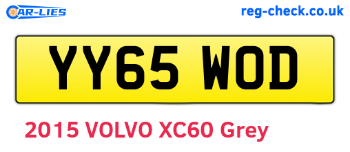 YY65WOD are the vehicle registration plates.
