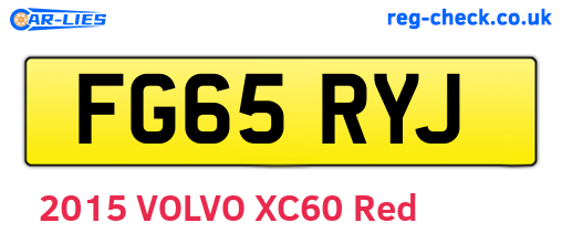 FG65RYJ are the vehicle registration plates.