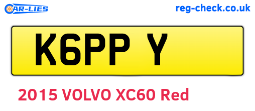 K6PPY are the vehicle registration plates.
