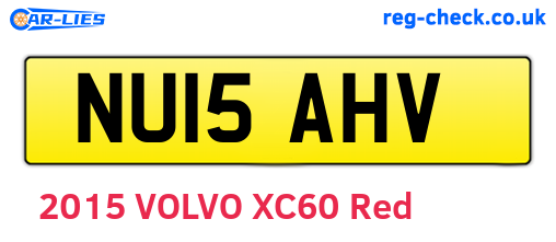 NU15AHV are the vehicle registration plates.