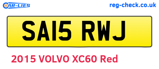 SA15RWJ are the vehicle registration plates.