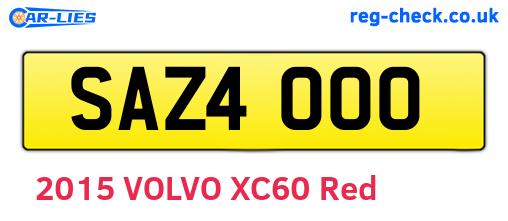 SAZ4000 are the vehicle registration plates.