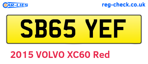 SB65YEF are the vehicle registration plates.